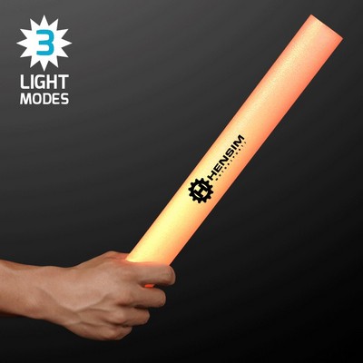 Light Up Orange Foam Sticks 16" Cheer Sticks - PRINTED